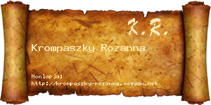 Krompaszky Rozanna névjegykártya